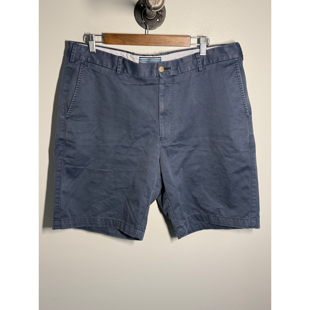 Peter Millar Crown Comfort Mens 38 Navy Blue Chino Shorts Cotton Blend Stretch